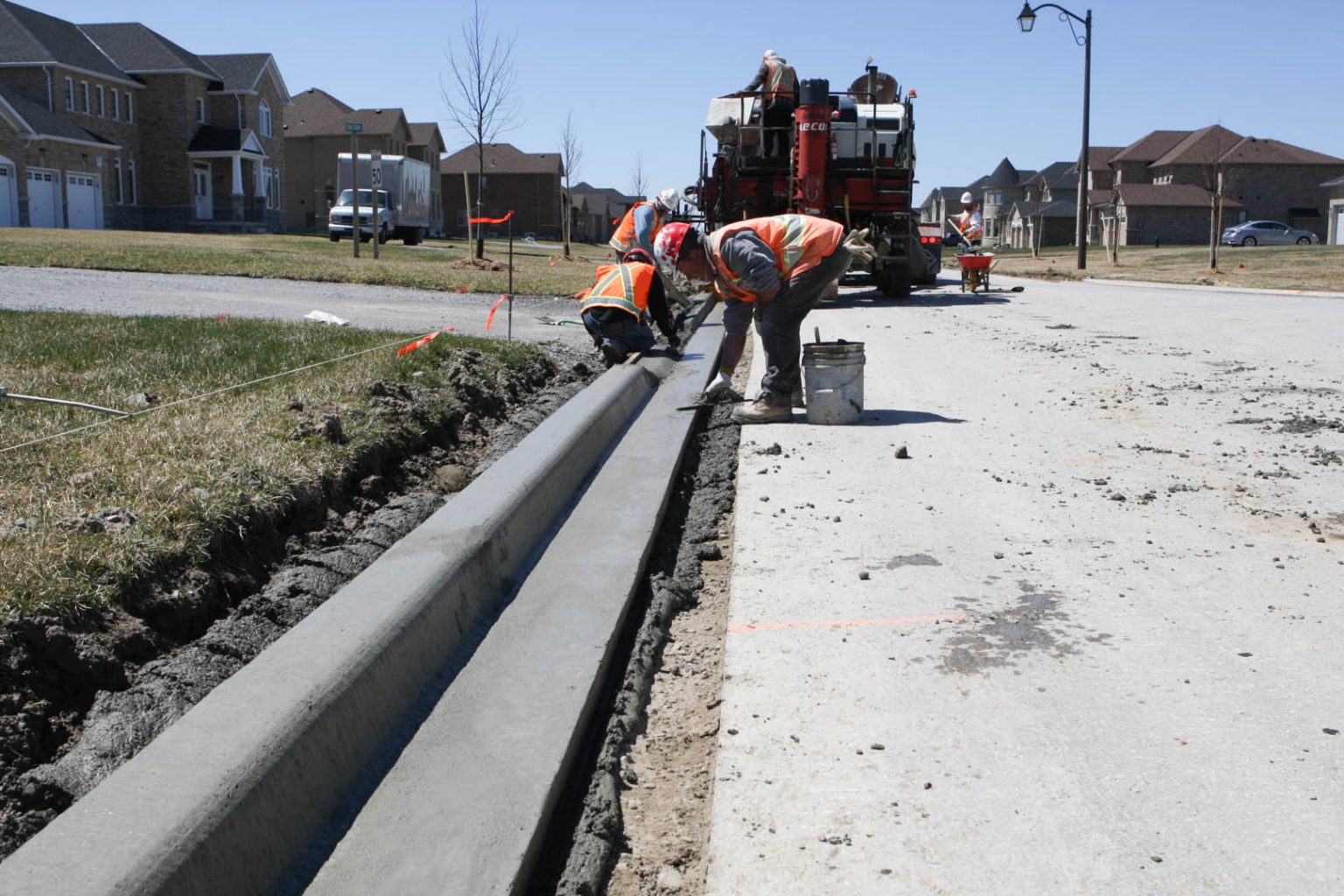 Putting down curbs