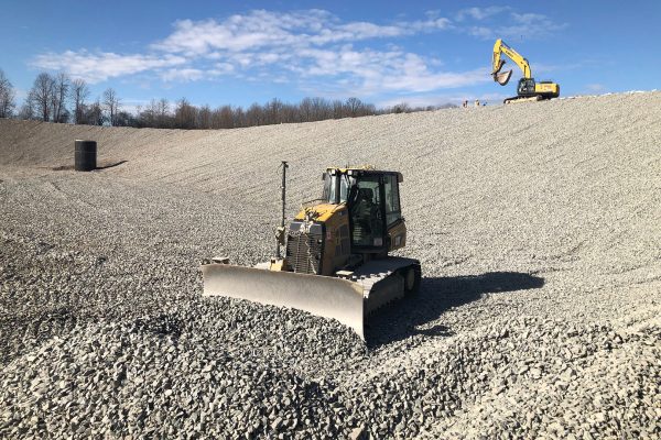 The after - gravel carefully graded atop the silt liner and pipes